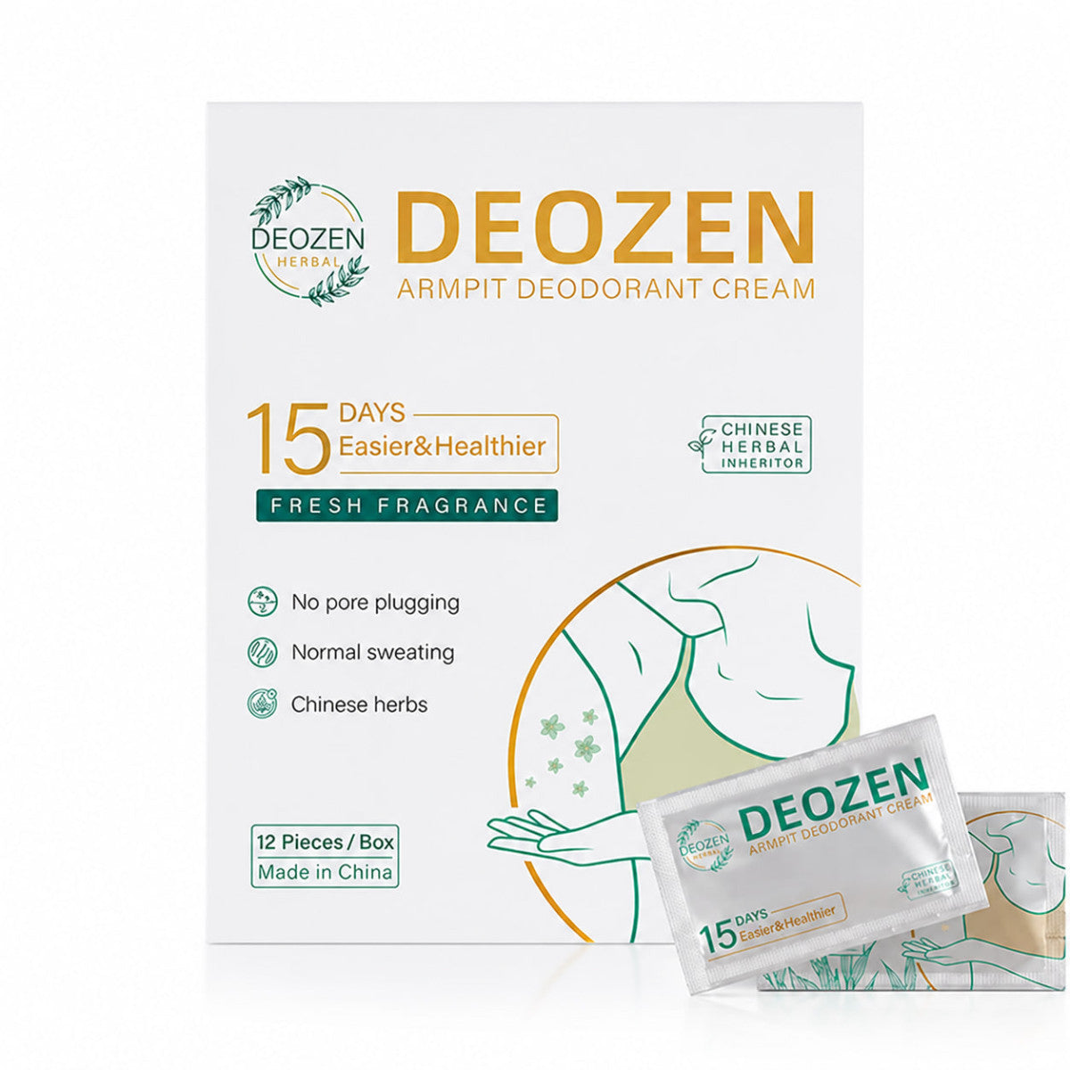 DEOZEN – naturalny krem dezodorujący, opakowanie 24 saszetek