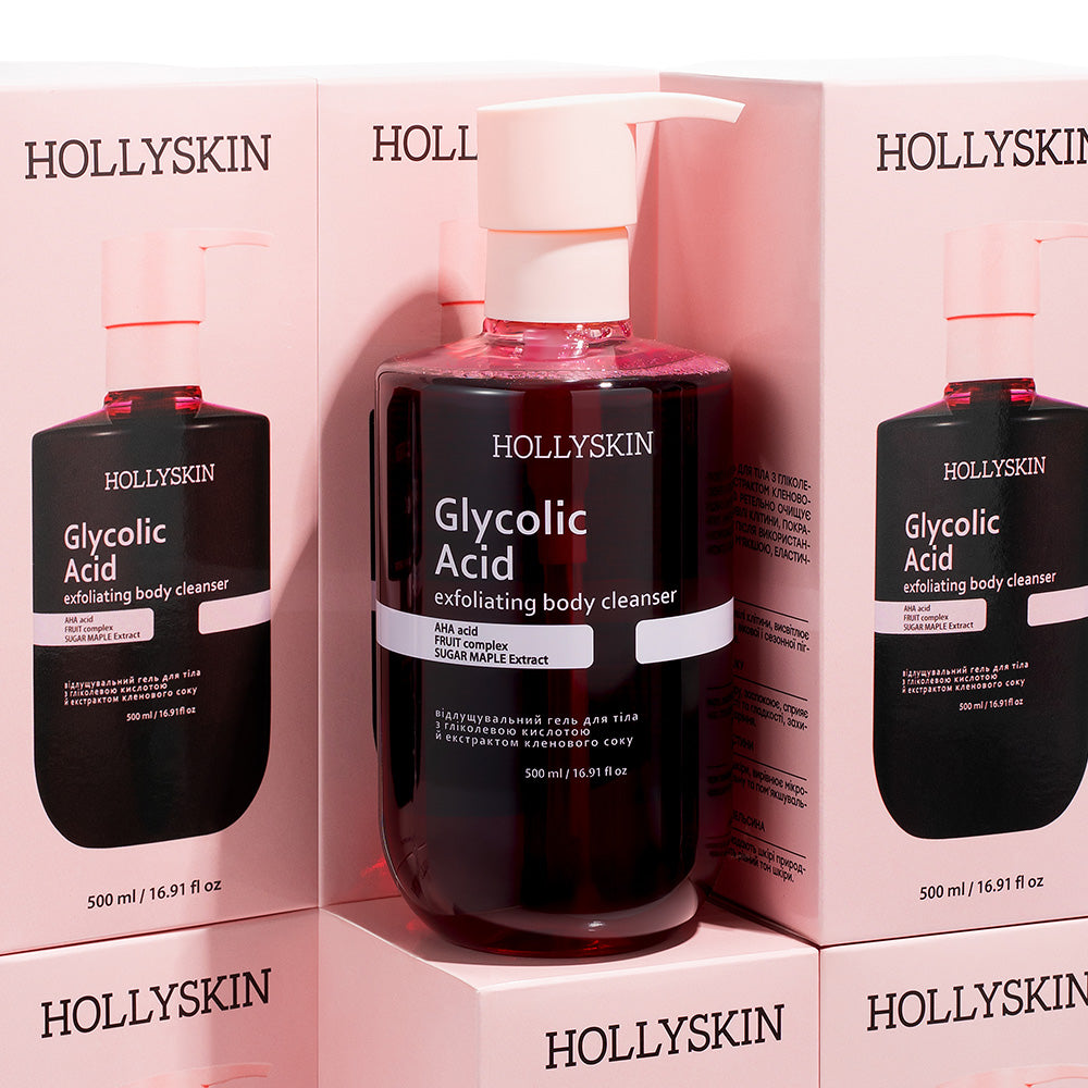 HOLLYSKIN Glycolic Acid – żel złuszczający do mycia ciała 500ml