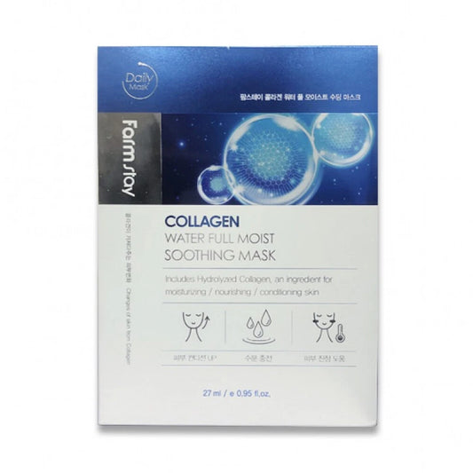 FARMSTAY Collagen Water Full Moist Soothing Mask – nawilżająca maska w płachcie z kolagenem 27 ml